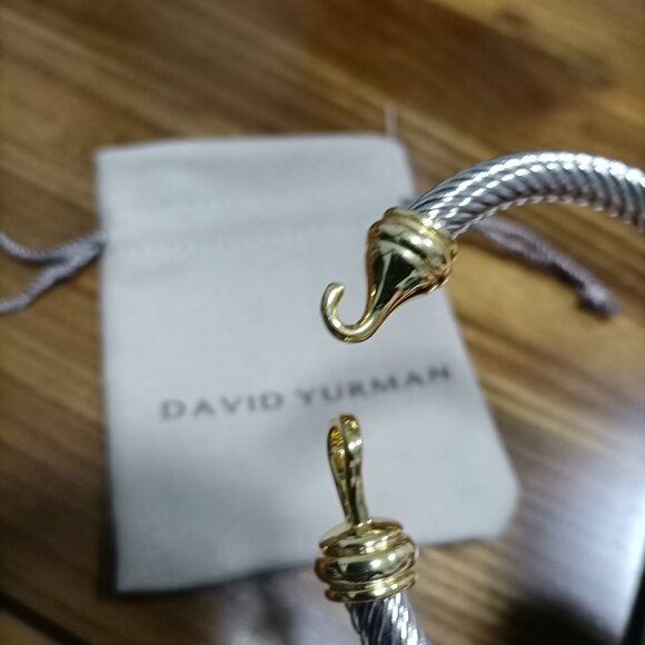 David Yurman Cable Classic Buckle Bracelet with 14K Gold,7mm - Picture 4 of 4